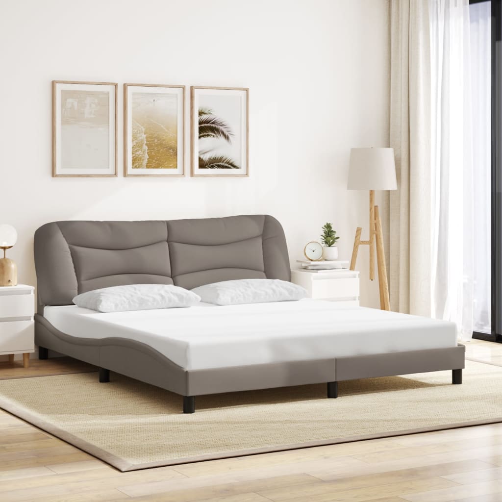 vidaXL Posteľ bez matraca sivohnedá 180x200 cm látka