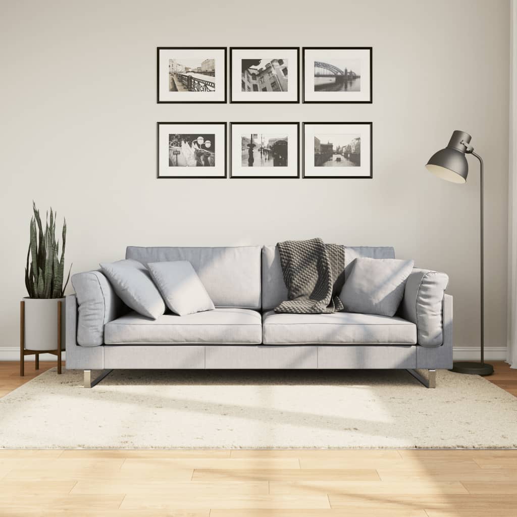 vidaXL Shaggy koberec PAMPLONA, vysoký vlas, moderný krémový 140x200cm