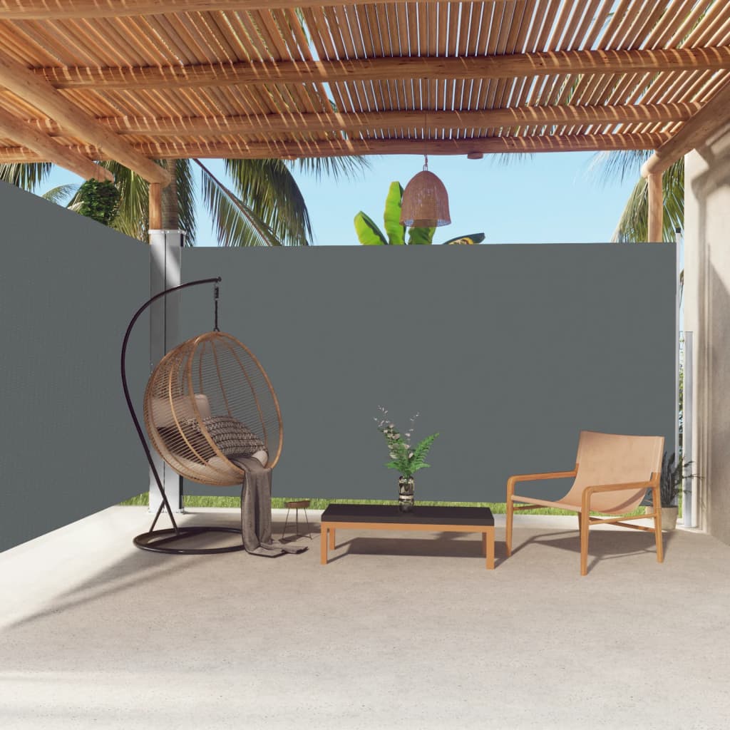 vidaXL Zaťahovacia bočná markíza antracitová 200x600 cm