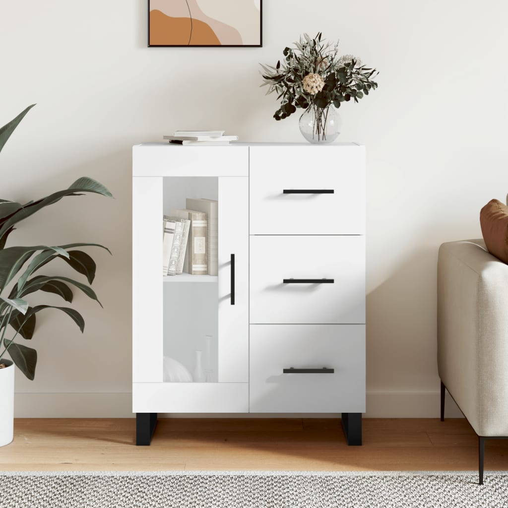 vidaXL Komoda biela 69,5x34x90 cm kompozitné drevo