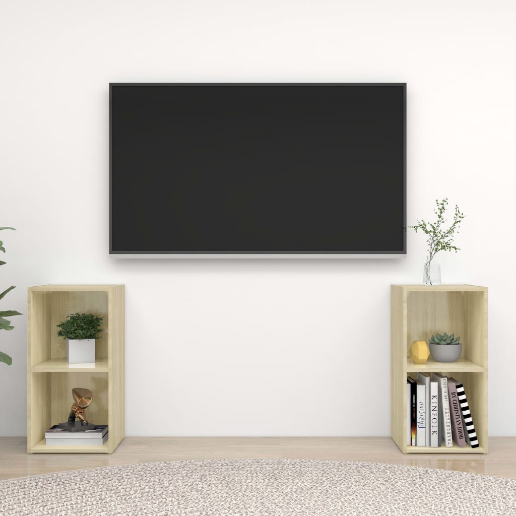 vidaXL TV skrinky 2 ks, dub sonoma 72x35x36,5 cm, kompozitné drevo