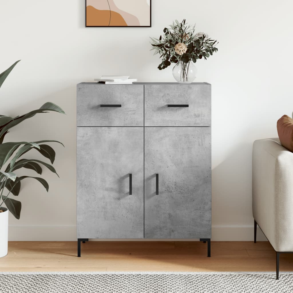 vidaXL Komoda betónovo sivá 69,5x34x90 cm kompozitné drevo