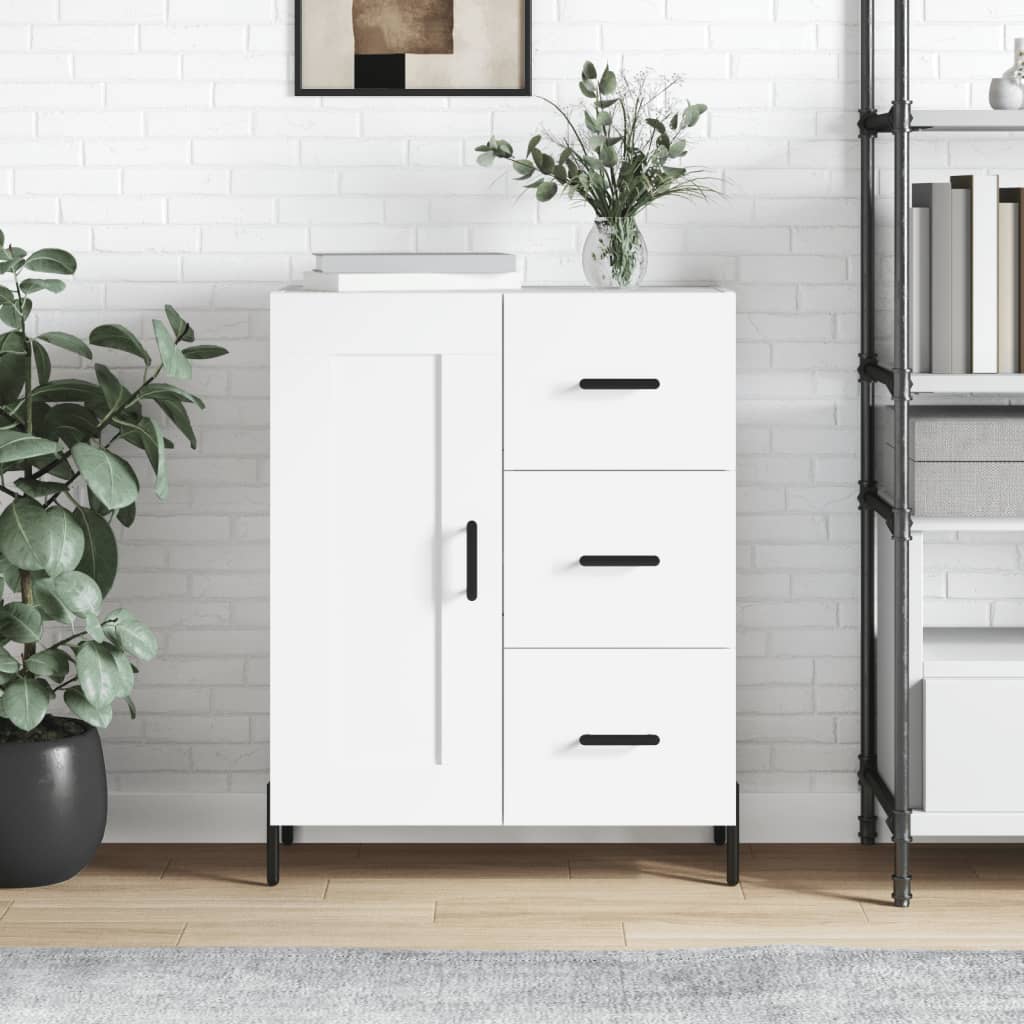 vidaXL Komoda biela 69,5x34x90 cm kompozitné drevo