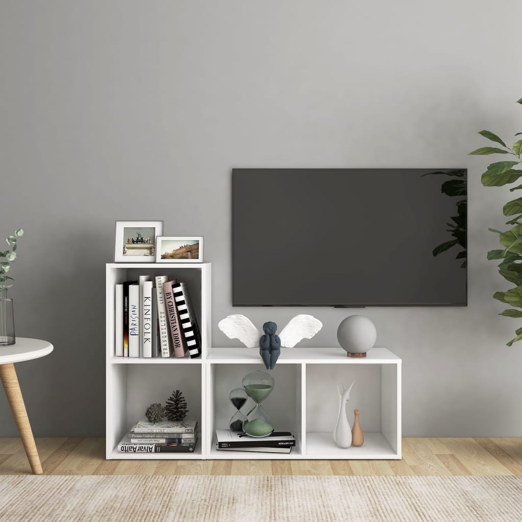 vidaXL TV skrinky 2 ks, biele 72x35x36,5 cm, kompozitné drevo