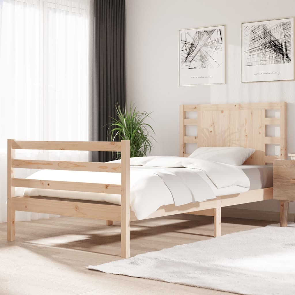 vidaXL Posteľ bez matraca 75x190 cm masívna borovica