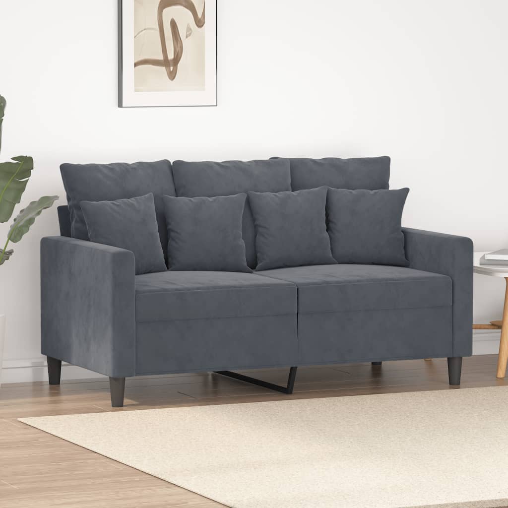 vidaXL 2-miestna pohovka tmavosivá 120 cm zamat