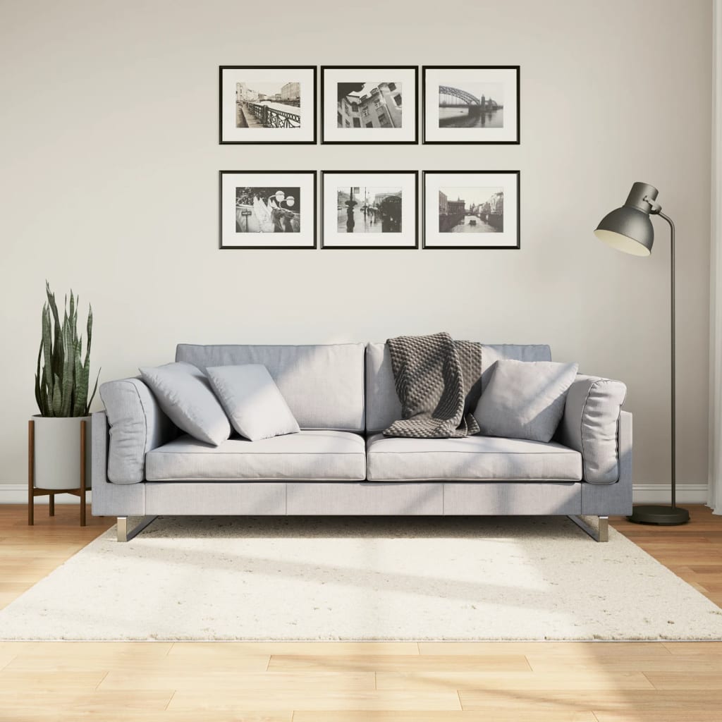 vidaXL Shaggy koberec PAMPLONA, vysoký vlas, moderný krémový 160x160cm