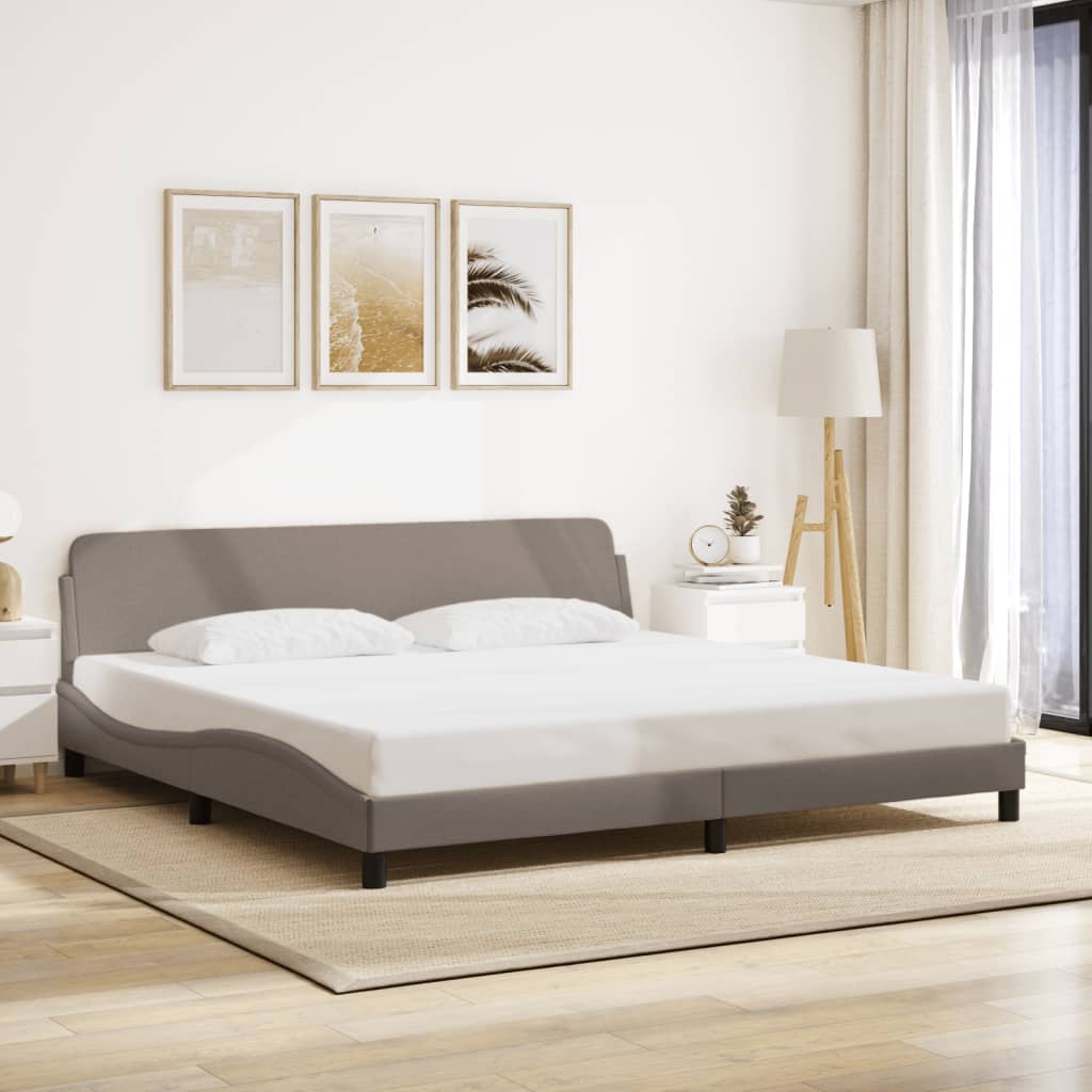 vidaXL Posteľ bez matraca sivohnedá 200x200 cm látka