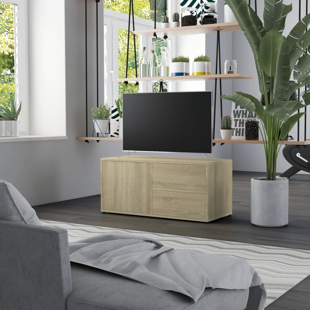 vidaXL TV skrinka, dub sonoma 80x34x36 cm, kompozitné drevo
