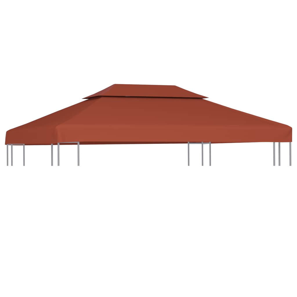 vidaXL Dvojitá strieška na altánok 310 g/m², 4x3 m, tehlová farba