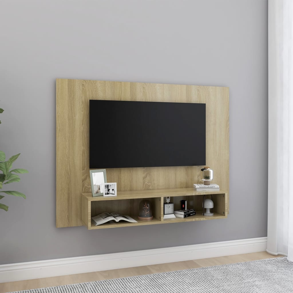 vidaXL Nástenná TV skrinka dub sonoma 120x23,5x90 cm spracované drevo