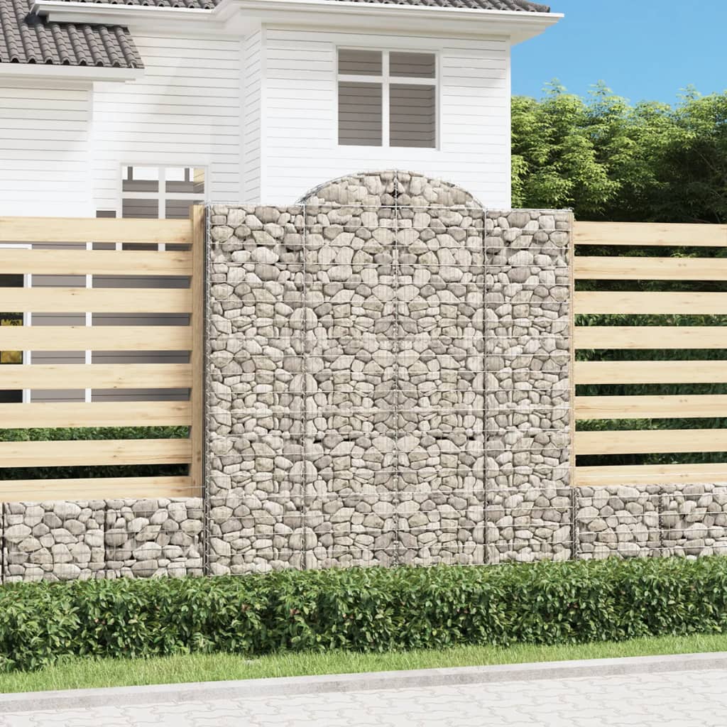 vidaXL Oblúkový gabionový kôš 10ks 200x50x220/240cm pozinkované železo
