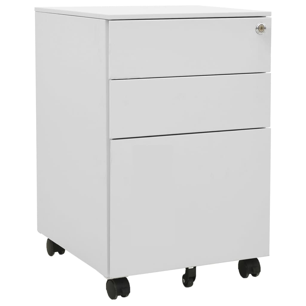 vidaXL Mobilná kartotéka bledosivá 39x45x60 cm oceľ