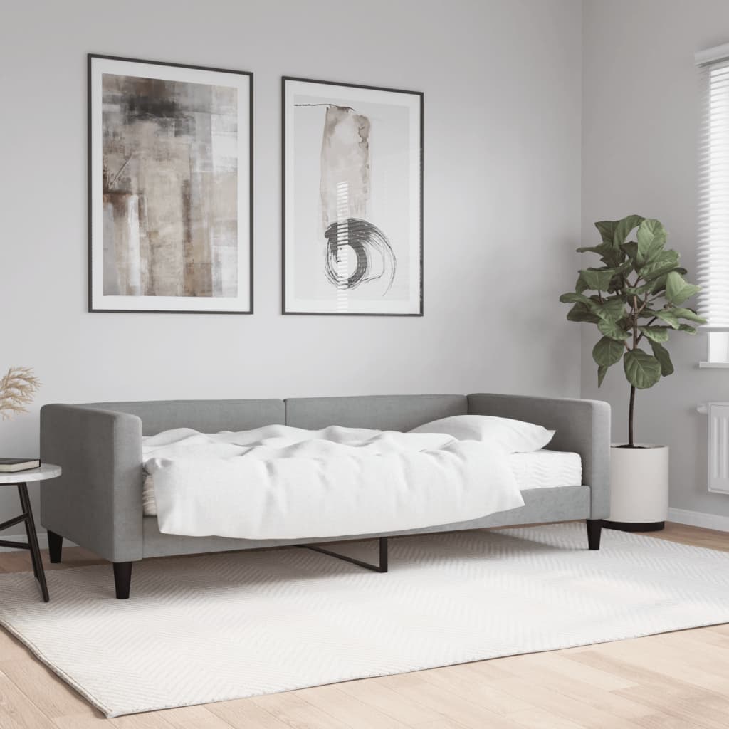 vidaXL Denná posteľ s matracom bledosivá 90x190 cm látka