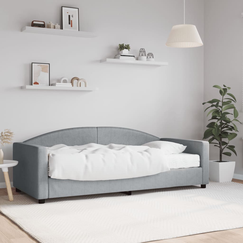 vidaXL Denná posteľ s matracom bledosivá 90x190 cm látka