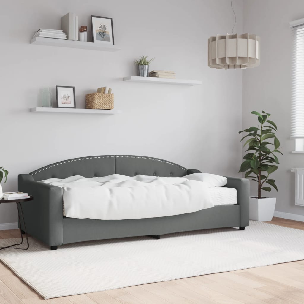 vidaXL Denná posteľ s matracom tmavosivá 90x190 cm látka