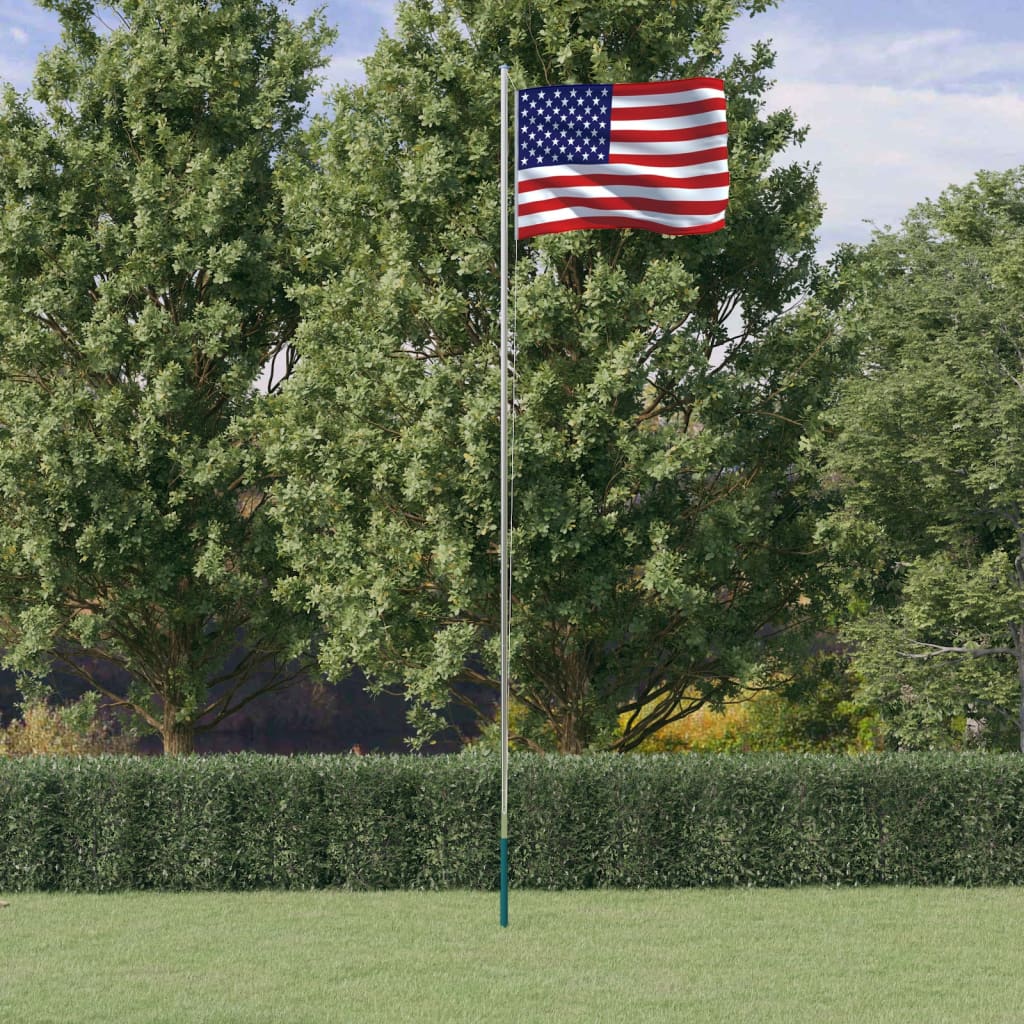 vidaXL Vlajka USA a tyč 6,23 m hliník