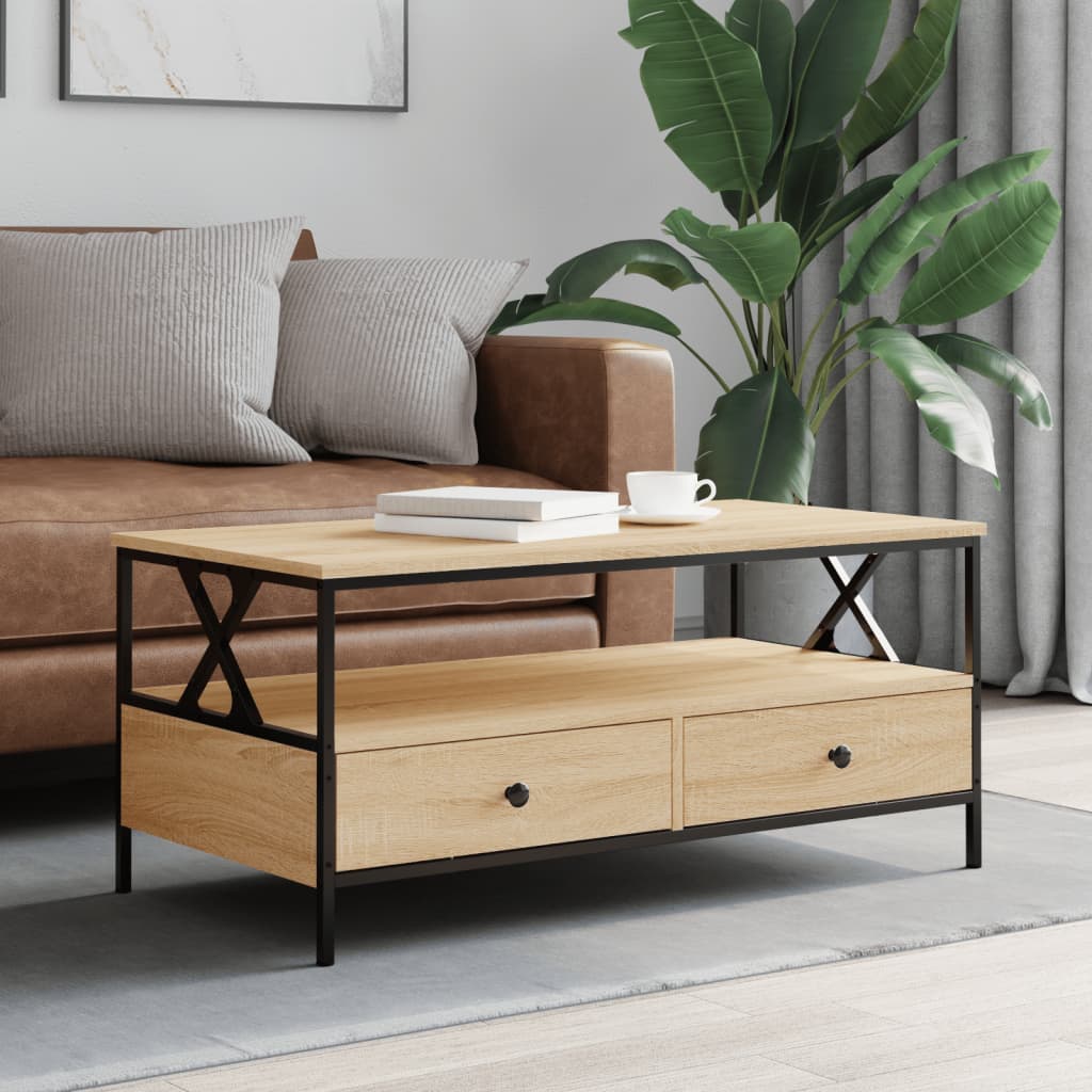 vidaXL Konferenčný stolík dub sonoma 100x51x45 cm kompozitné drevo