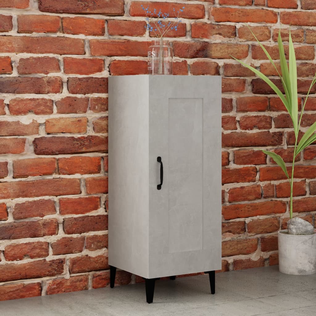 vidaXL Komoda betónovo sivá 34,5x34x90 cm spracované drevo