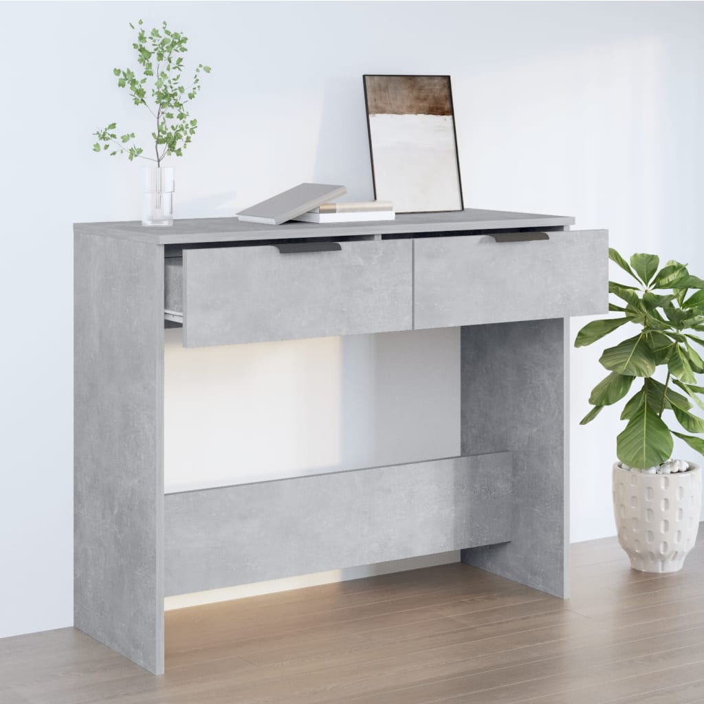 vidaXL Konzolový stolík betónovo sivý 90x36x75 cm spracované drevo
