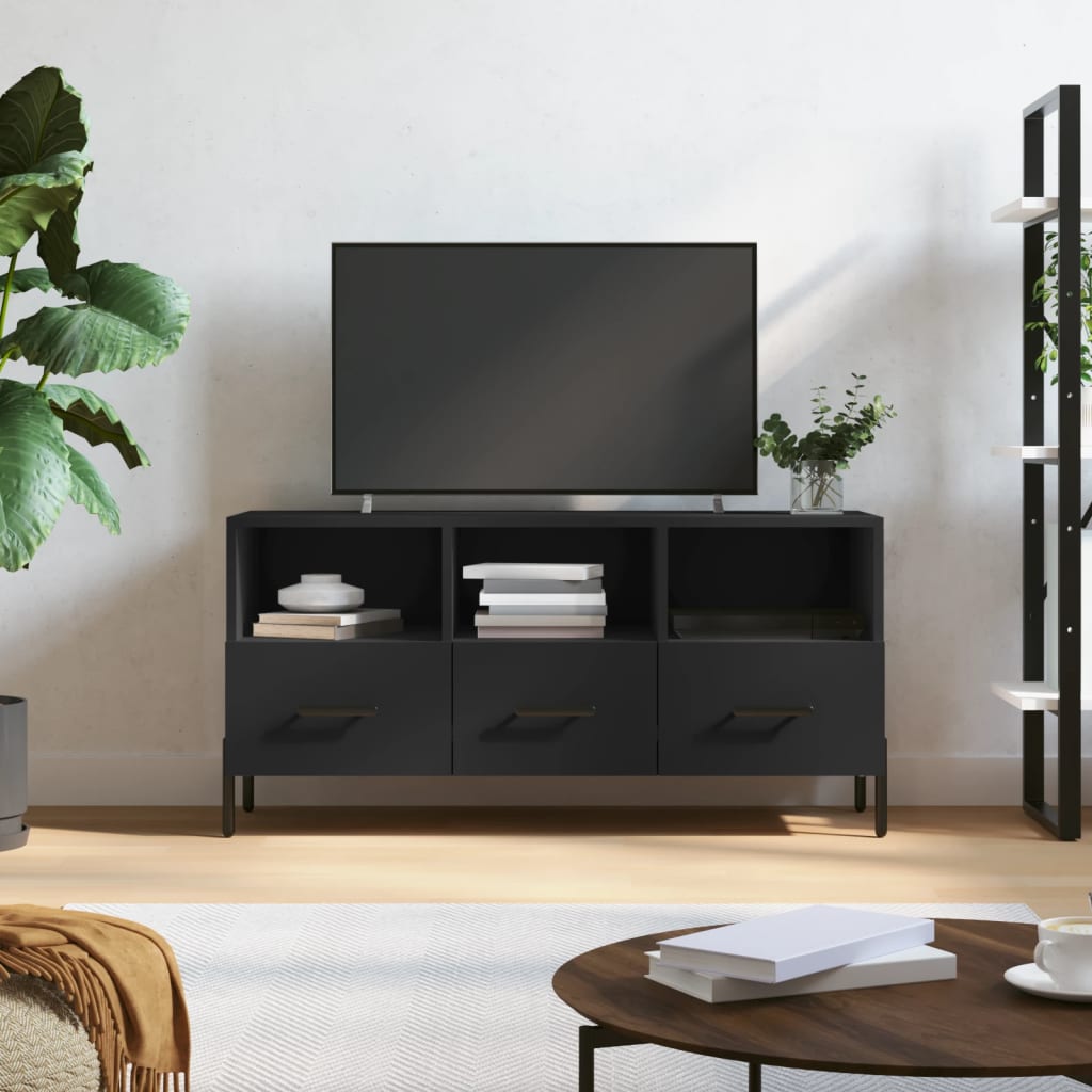 vidaXL TV stolík čierny 102x36x50 cm kompozitné drevo
