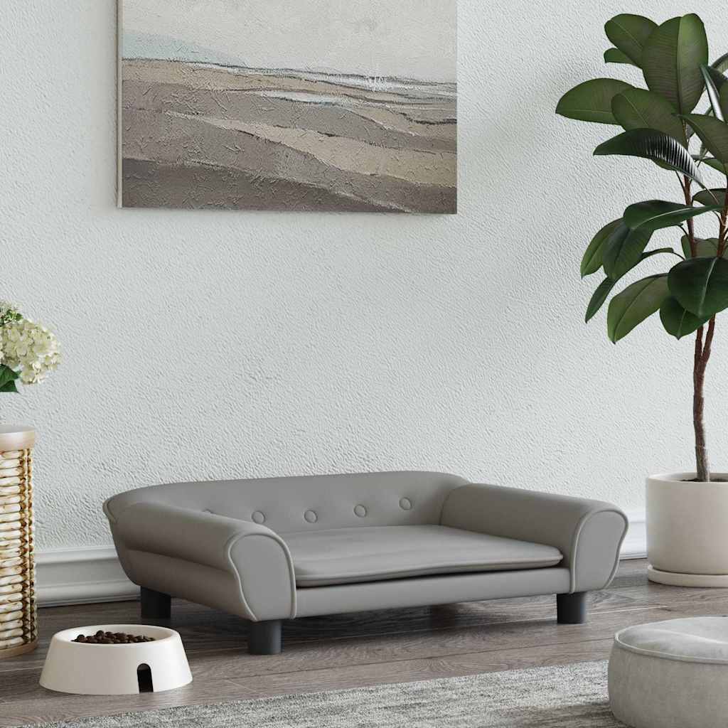 vidaXL Posteľ pre psa bledosivá 70x48x22 cm zamat