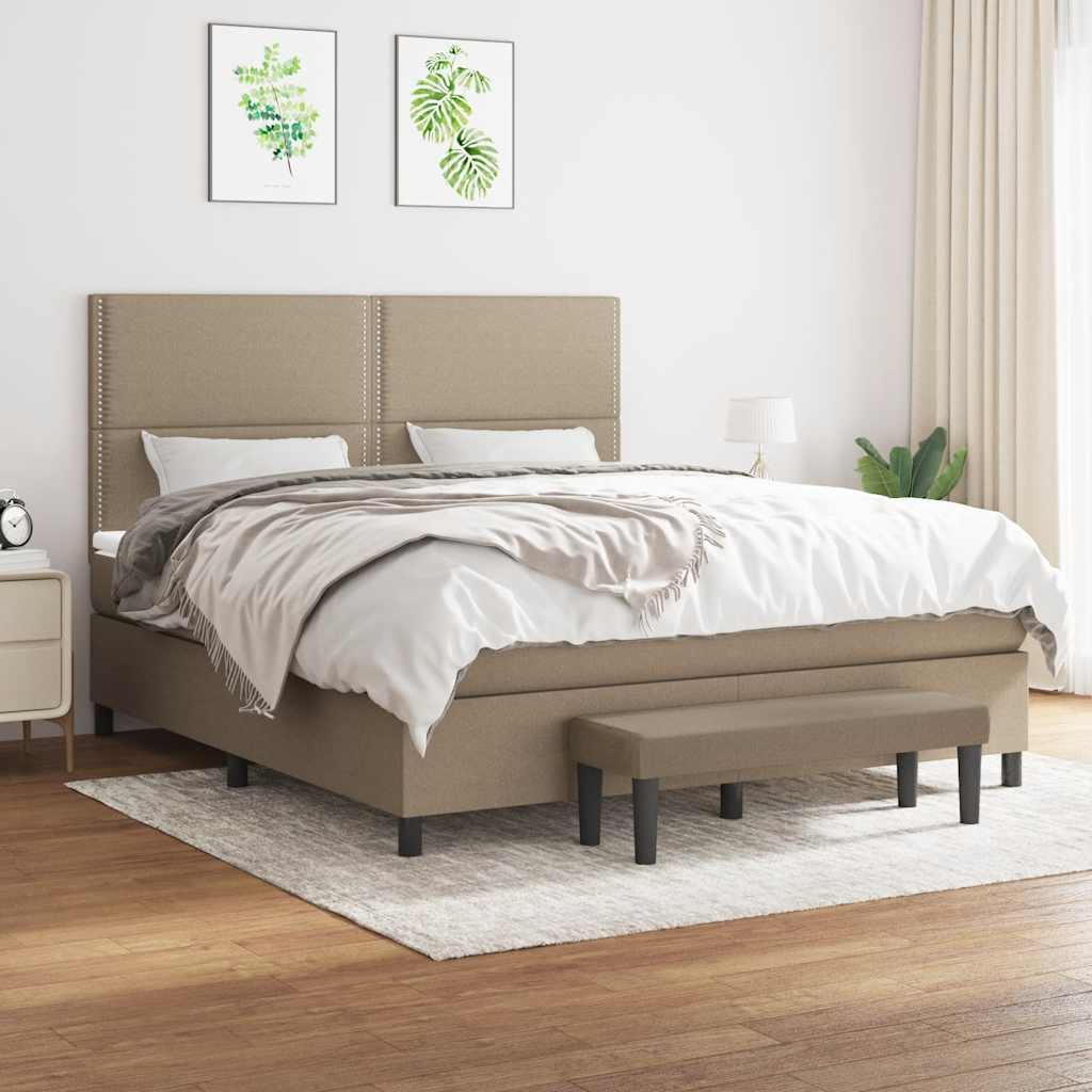 vidaXL Posteľný rám boxspring s matracom sivohned 180x200 cm látka