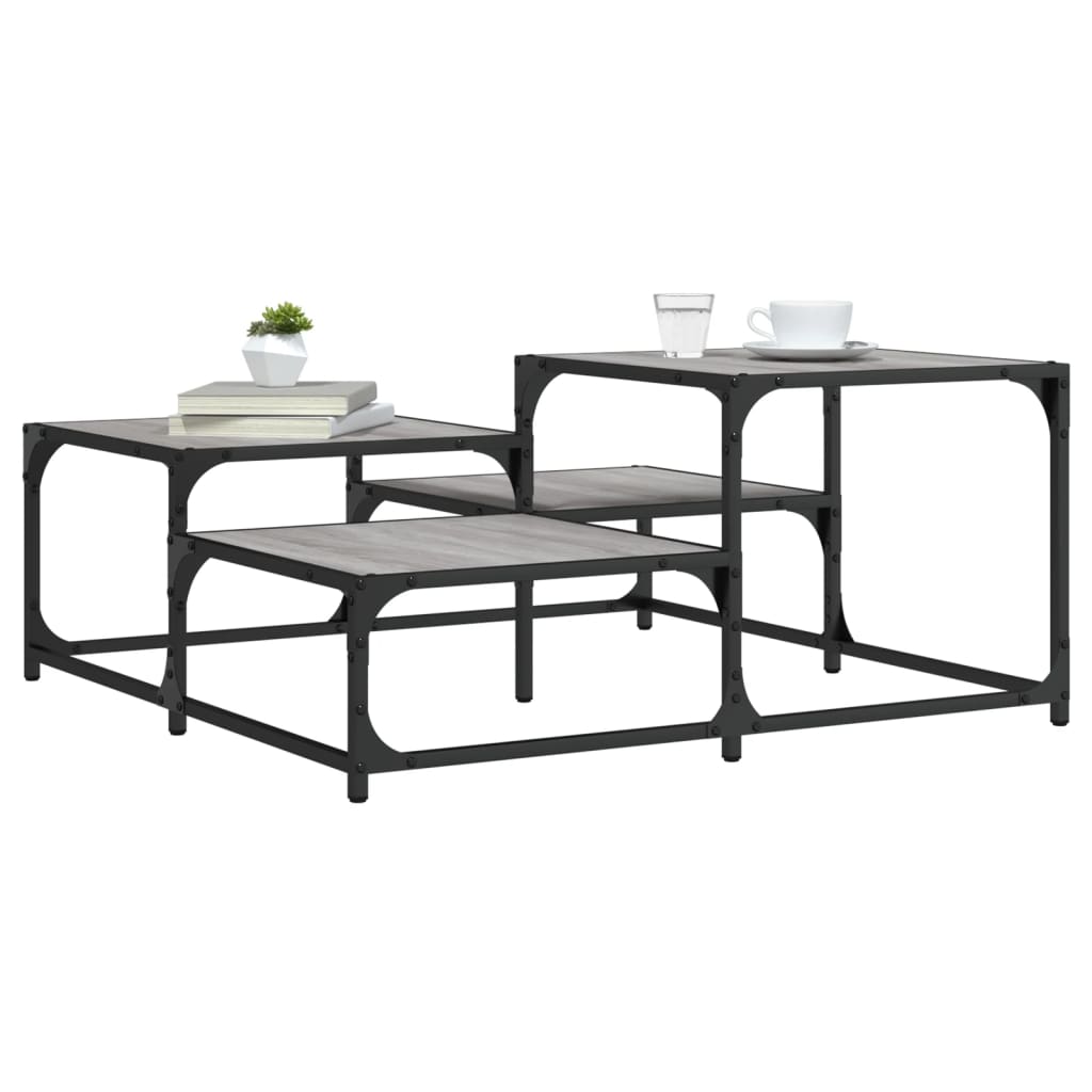 vidaXL Konferenčný stolík sivý sonoma 87,5x87,5x40 cm kompozitné drevo