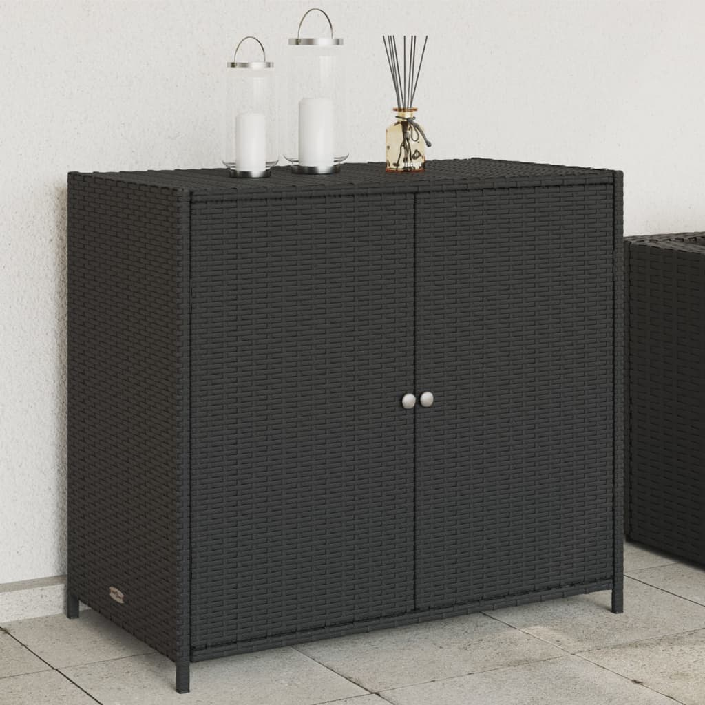 vidaXL Záhradná úložná skriňa čierna 83x45x76 cm polyratan