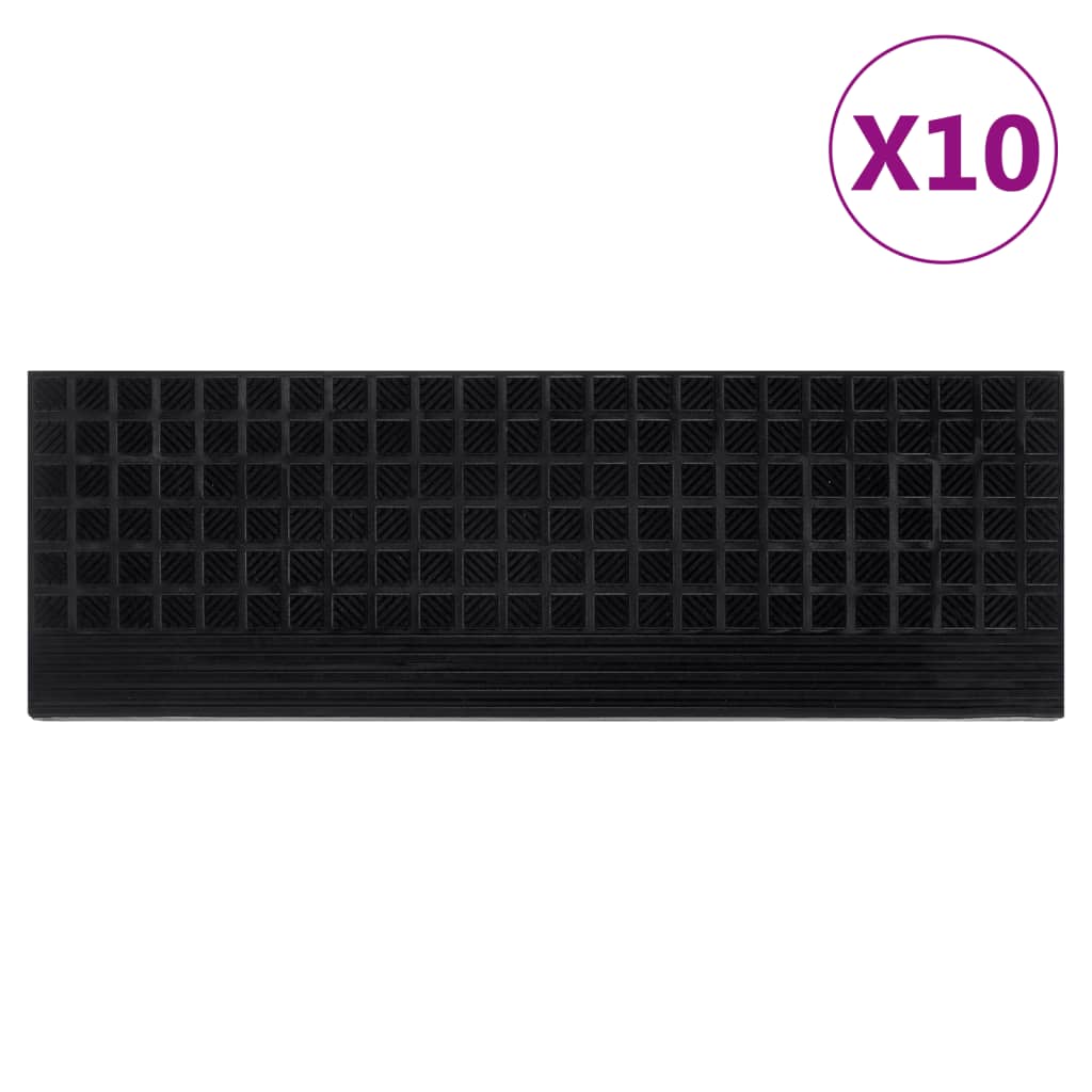 vidaXL Schodiskové stupne 10 ks 25x75 cm guma