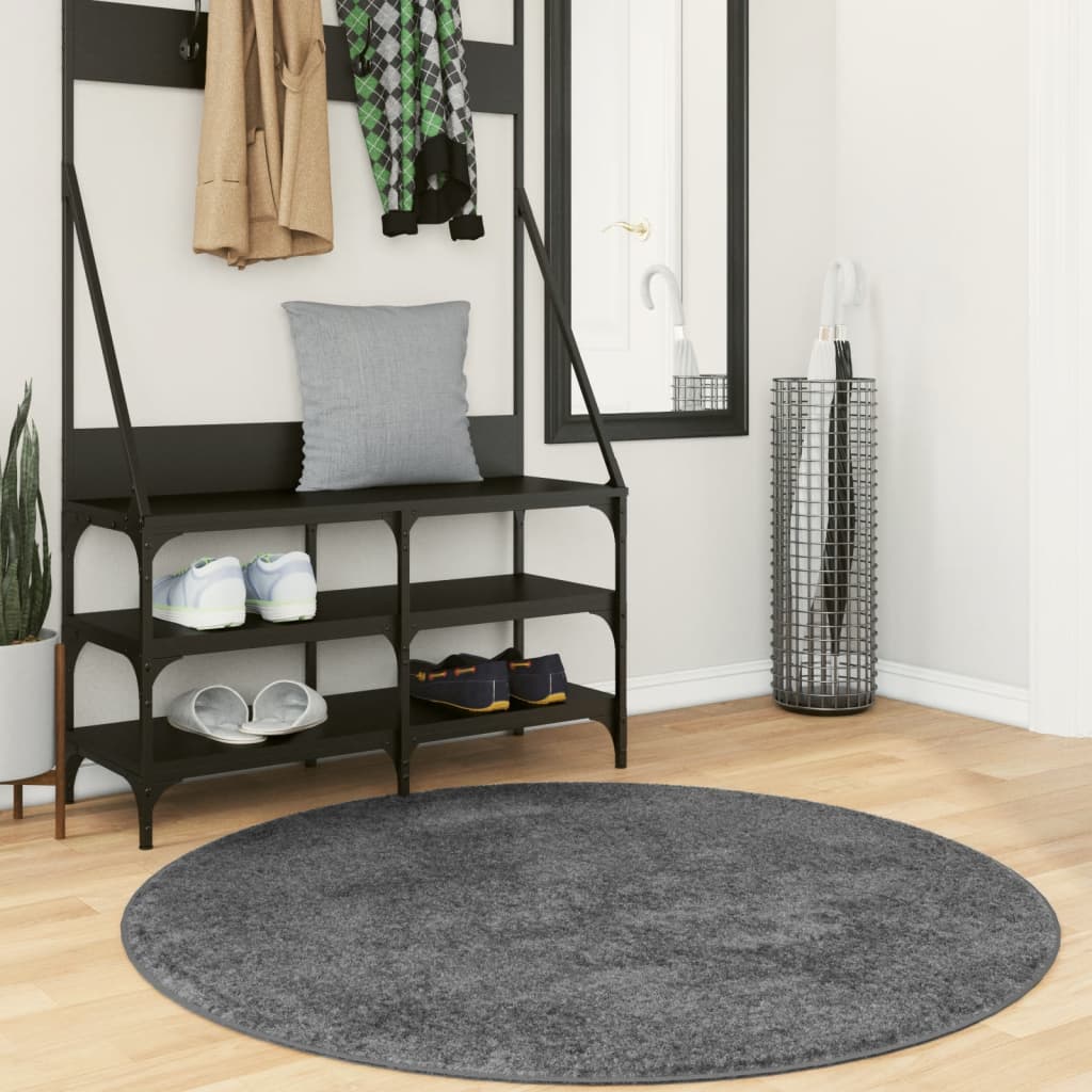 vidaXL Koberec OVIEDO, krátky vlas, antracitový Ø 120 cm