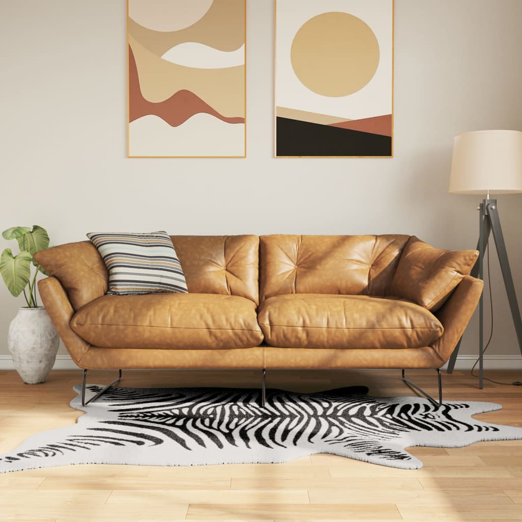 vidaXL Koberec čiernobiely 120x170 cm zebra umývateľný protišmykový