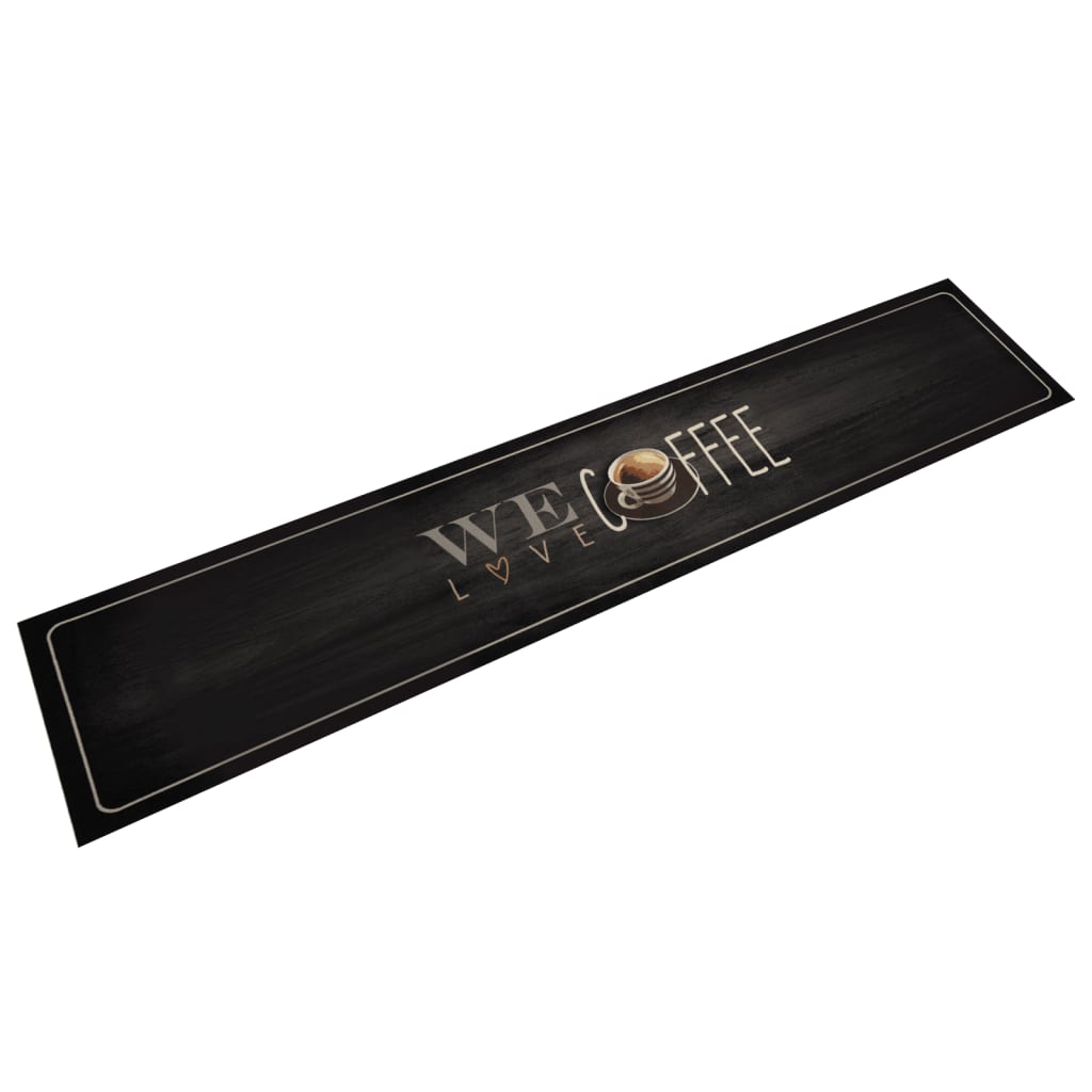 vidaXL Kuchynský koberec, prateľný, nápis Coffee 60x300 cm, zamat
