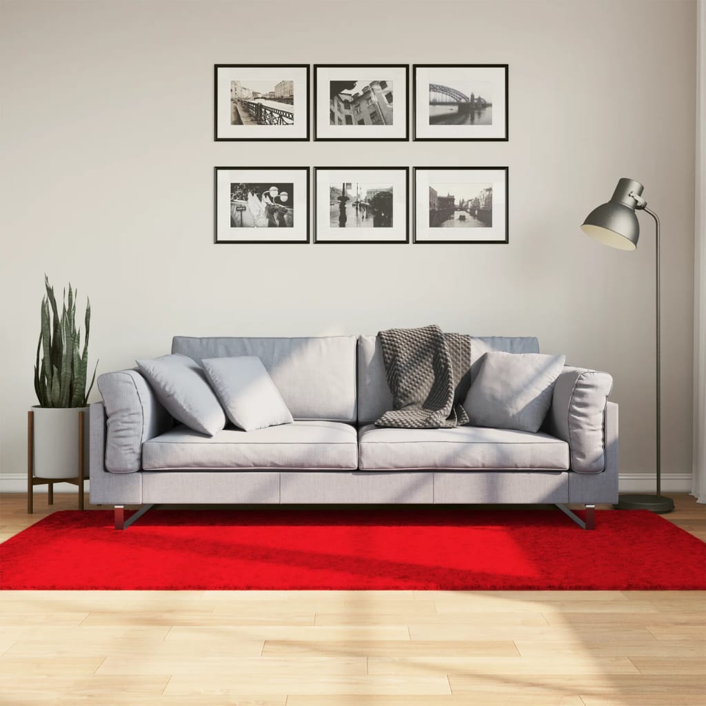 vidaXL Koberec OVIEDO, krátky vlas, červený 100x200 cm
