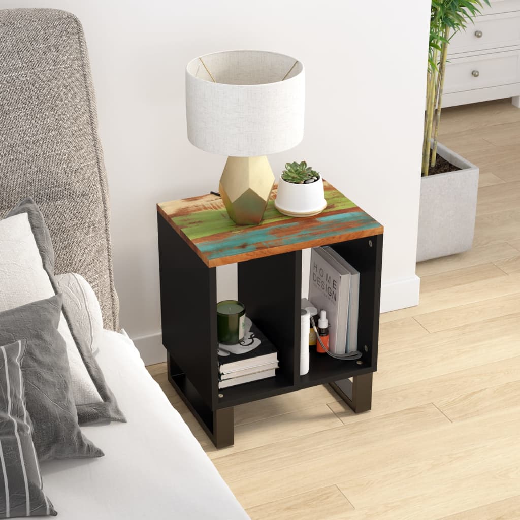 vidaXL Príručný stolík 40x31x46 cm, akáciový masív a kompozitné drevo