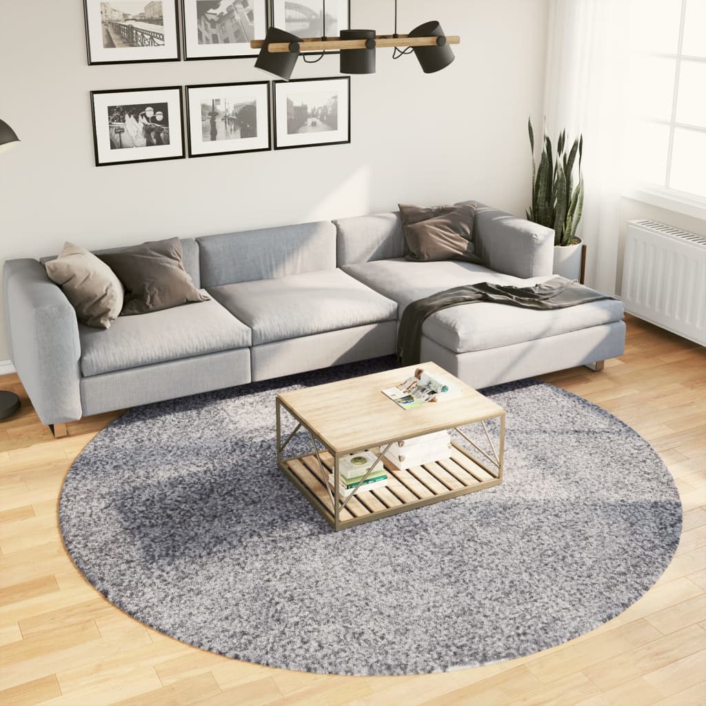 vidaXL Shaggy koberec PAMPLONA, vysoký vlas, moderný, modrý Ø 240 cm