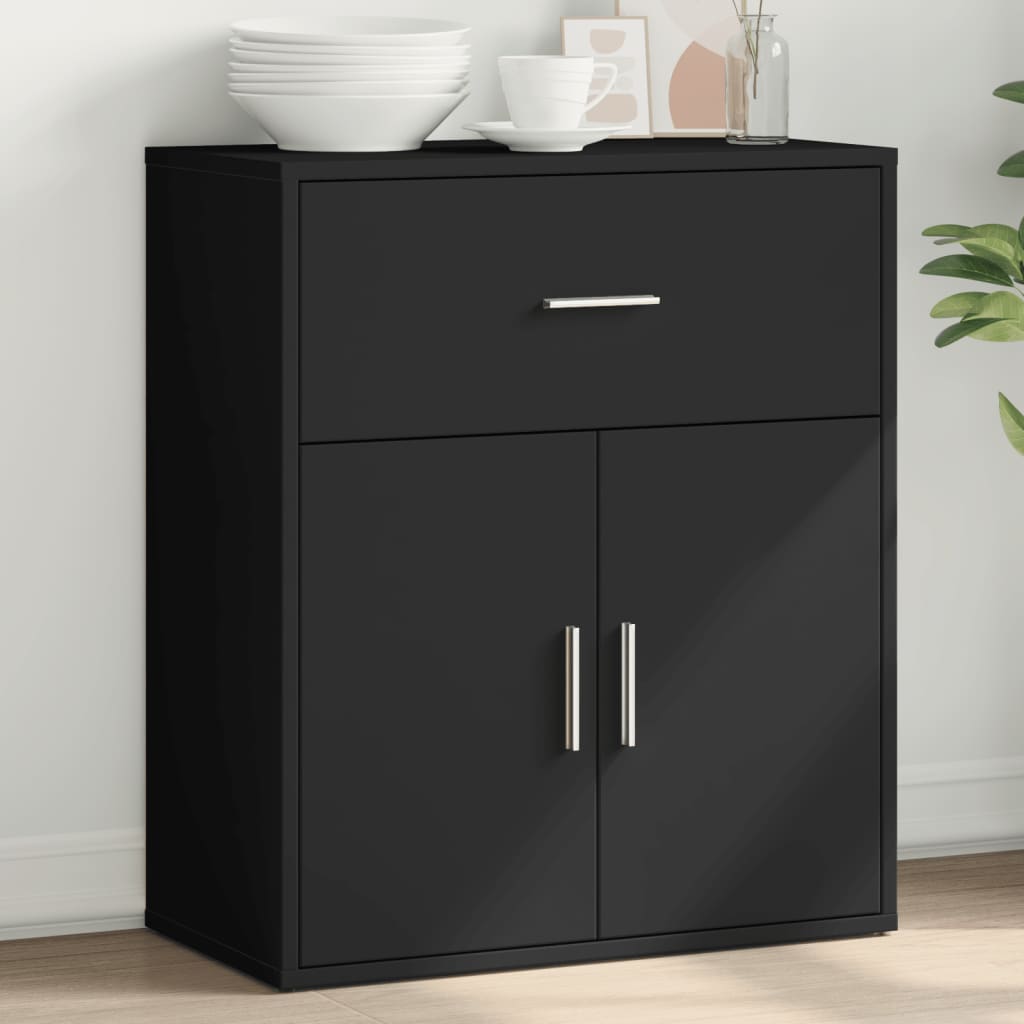 vidaXL Komoda čierna 60x31x70 cm kompozitné drevo
