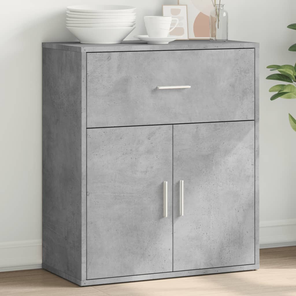 vidaXL Komoda betónová sivá 60x31x70 cm kompozitné drevo