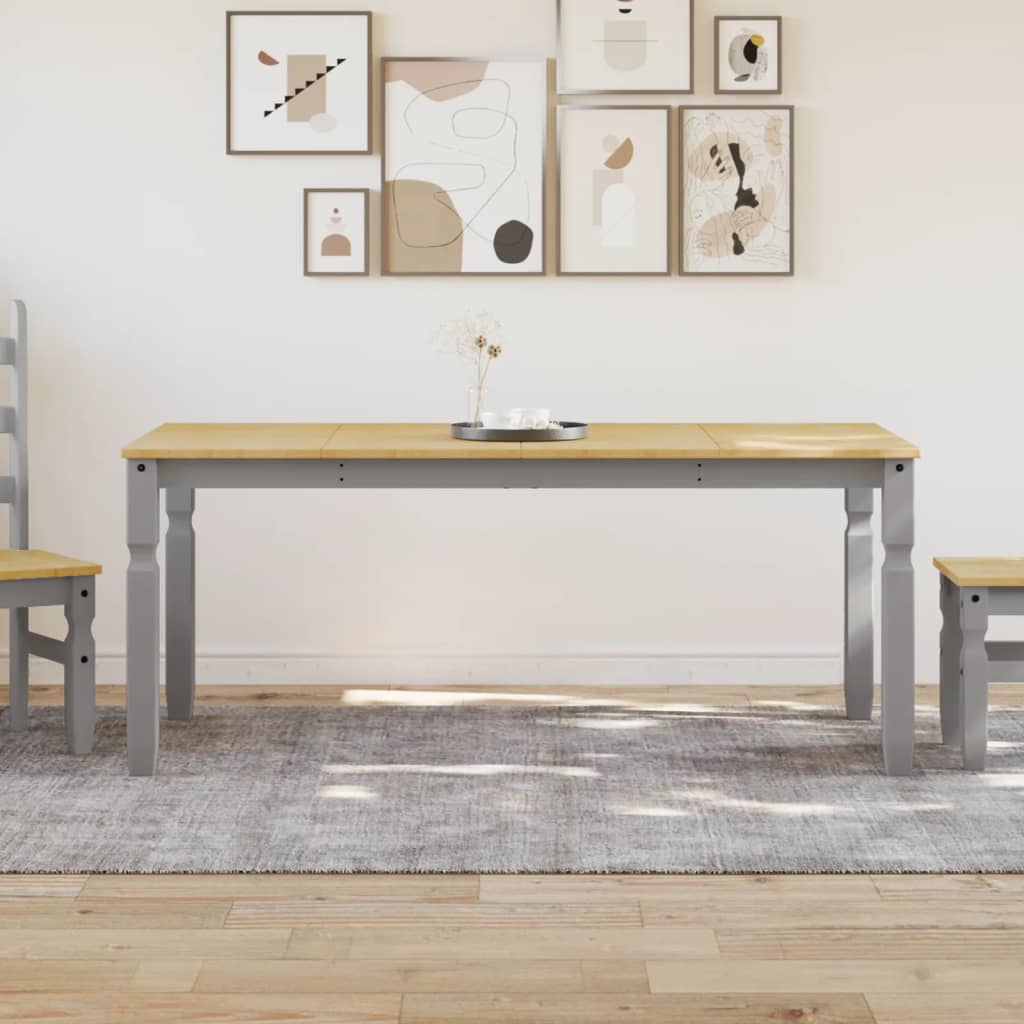 vidaXL Jedálenský stôl Corona sivý 180x90x75 cm borovicový masív
