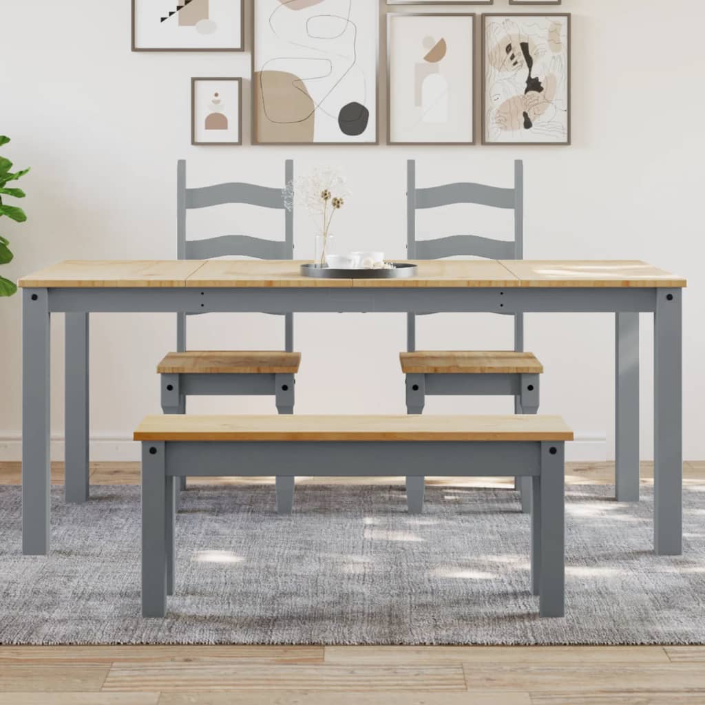 vidaXL Jedálenský stôl Panama sivý 180x90x75 cm borovicový masív