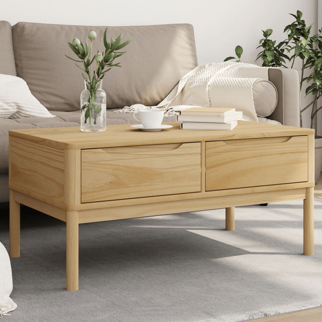 vidaXL Konferenčný stolík FLORO voskovohnedý 99x55,5x45 cm borovica