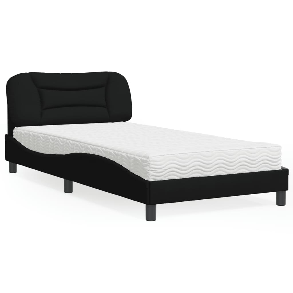 vidaXL Posteľ s matracom čierna 100x200 cm látka