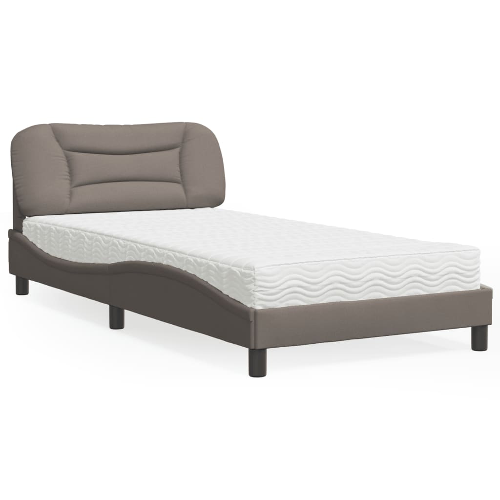 vidaXL Posteľ s matracom sivohnedá 100x200 cm látka
