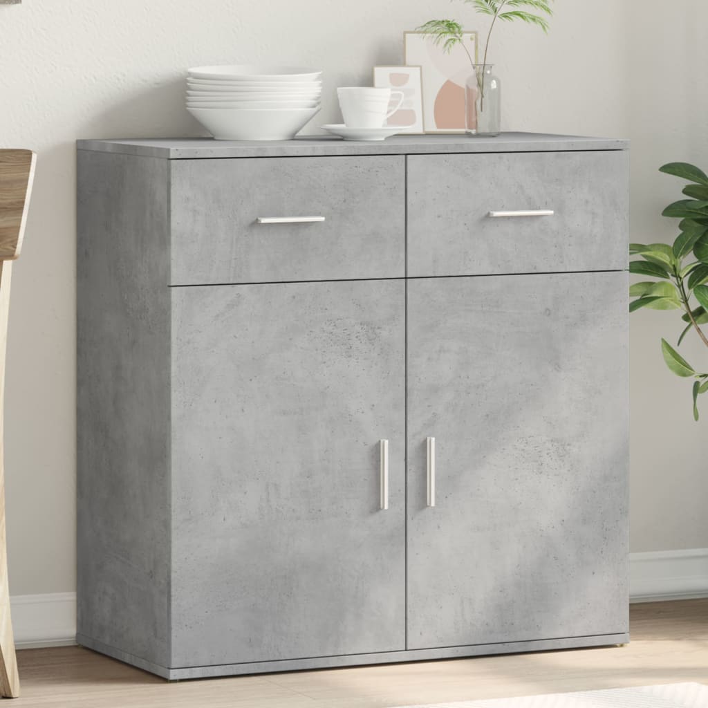 vidaXL Komoda, betónovo sivá 79x38x80 cm, kompozitné drevo