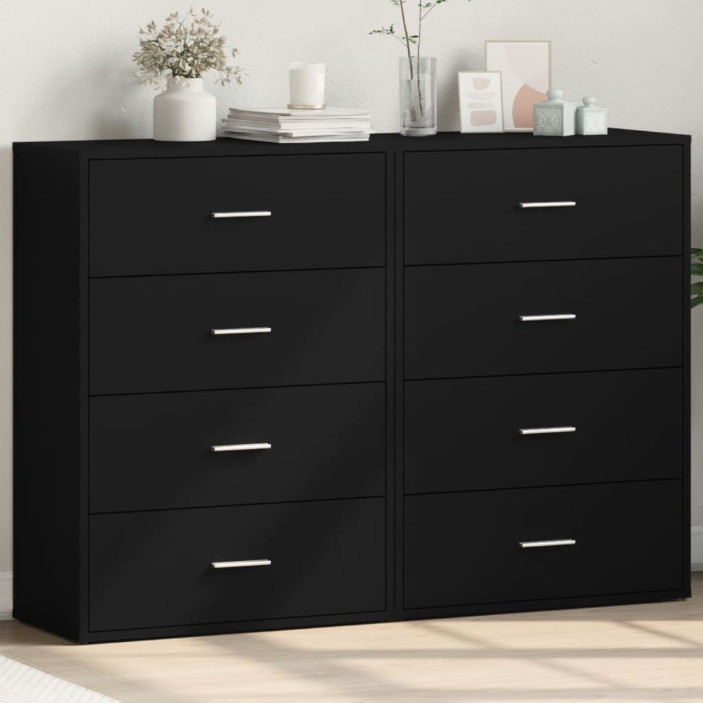 vidaXL Komody 2 ks čierne 60x31x84 cm kompozitné drevo