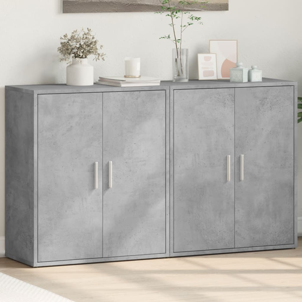 vidaXL Komody 2 ks betónovosivé 60x31x70 cm kompozitné drevo