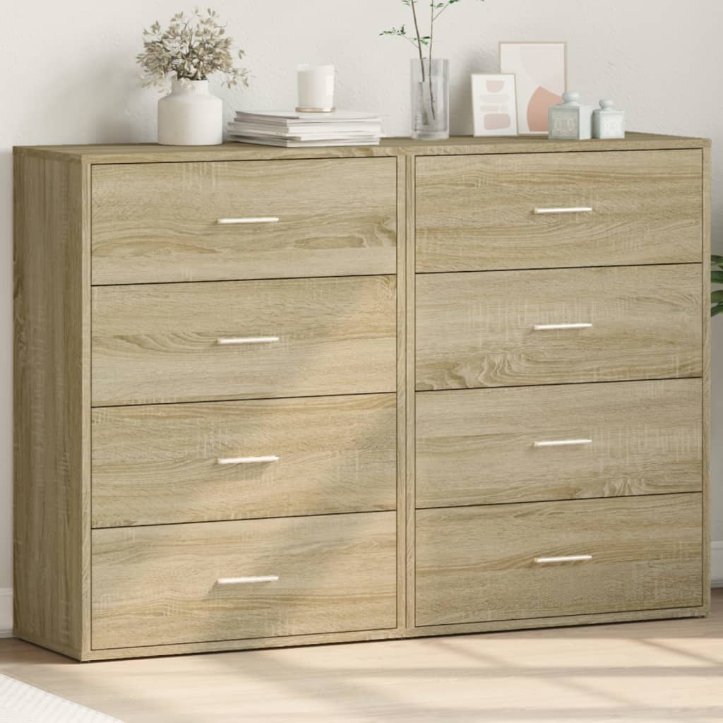 vidaXL Komody 2 ks dub sonoma 60x31x84 cm kompozitné drevo