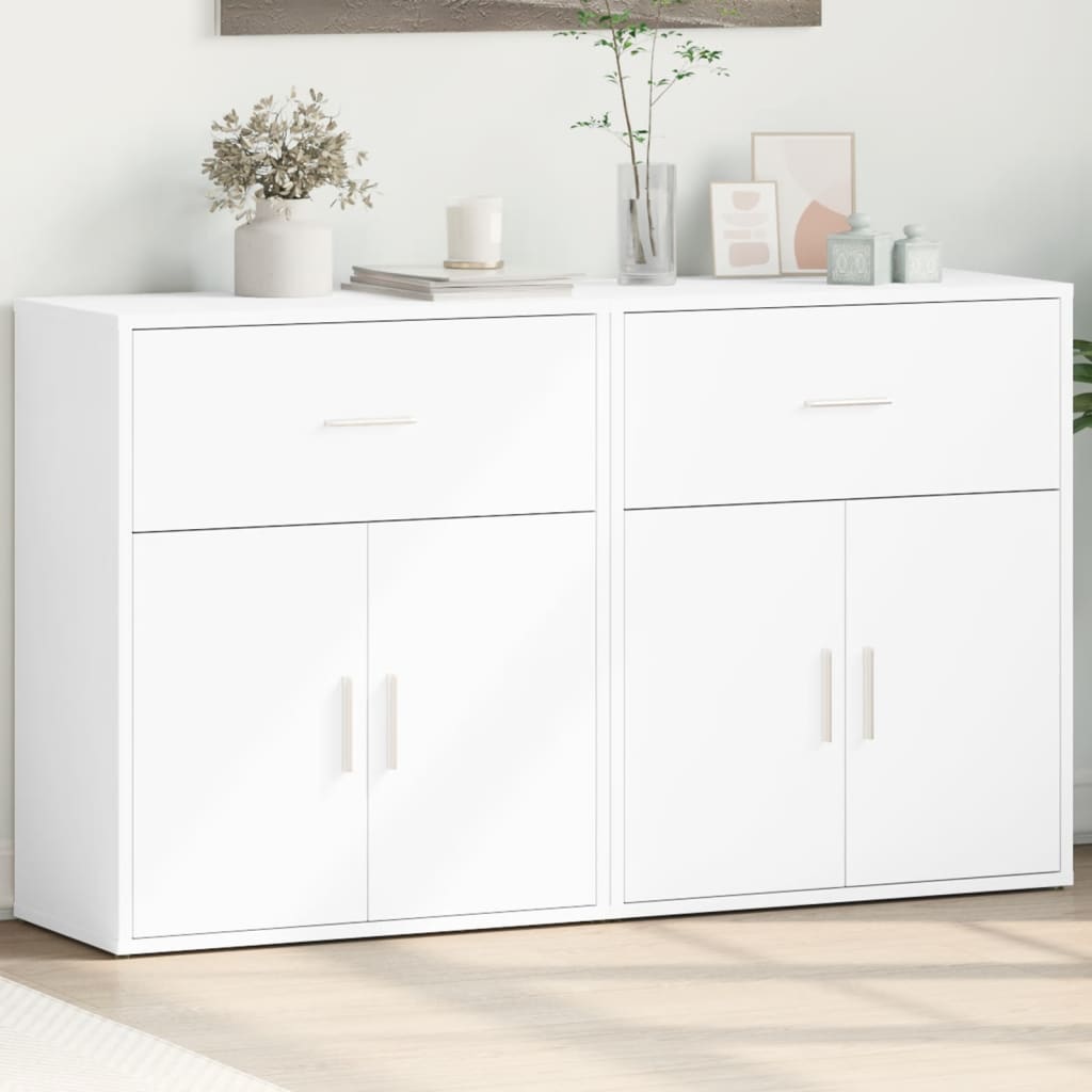 vidaXL Komody 2 ks biele 60x31x70 cm kompozitné drevo