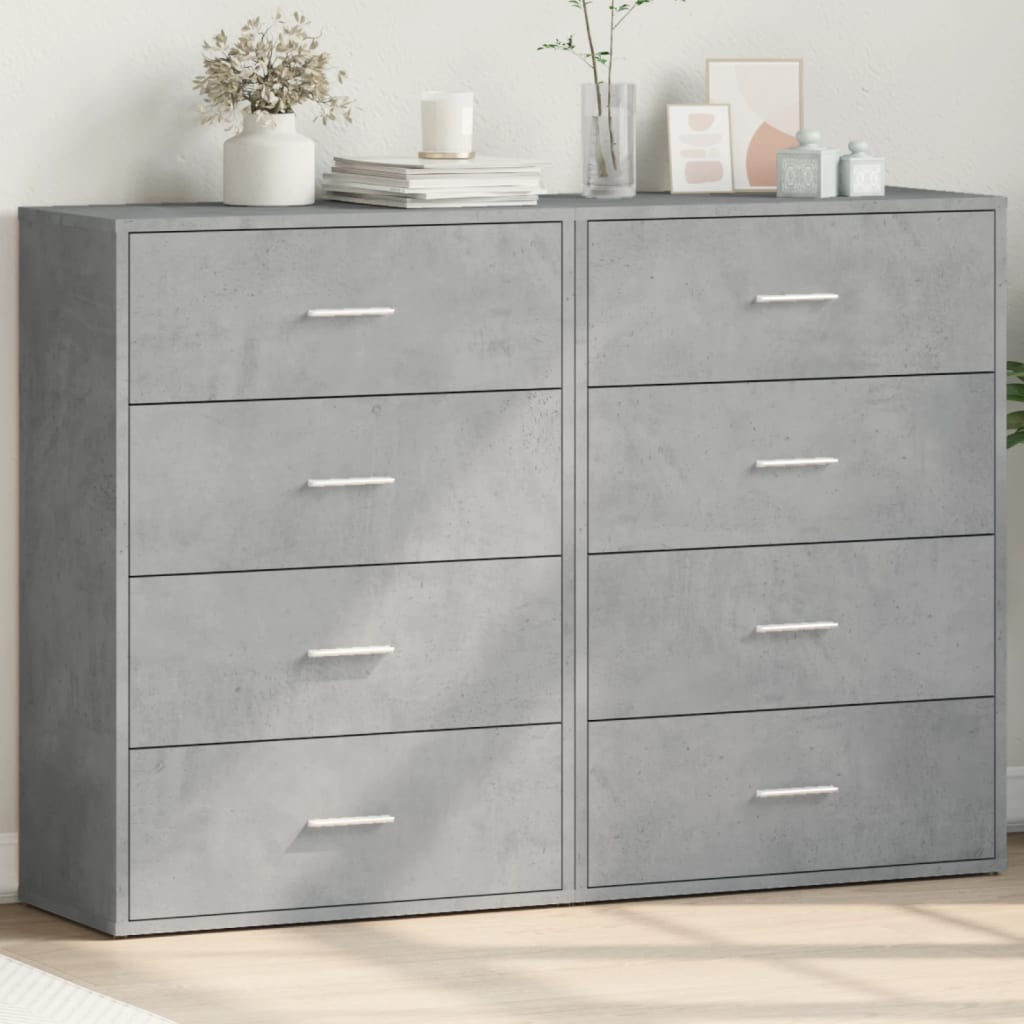 vidaXL Komody 2 ks betónovosivé 60x31x84 cm kompozitné drevo