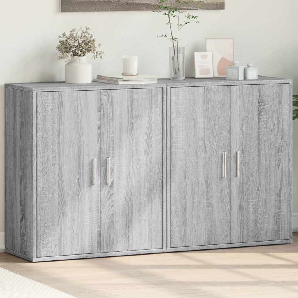 vidaXL Komody 2 ks sivé sonoma 60x31x70 cm kompozitné drevo